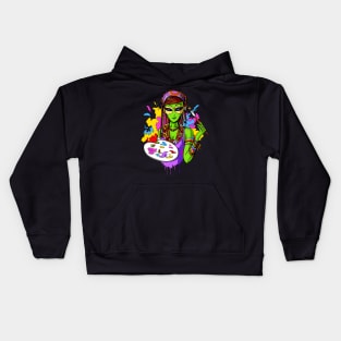 Hippie Alien Painter Kids Hoodie